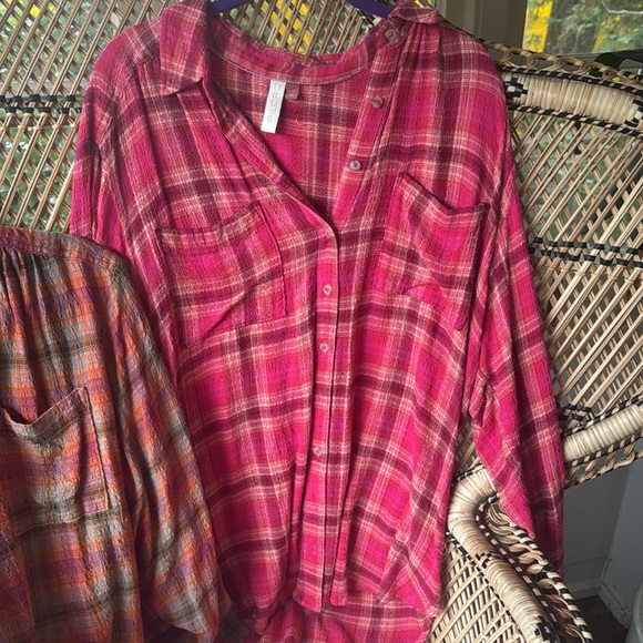 2 Anthropologie Pilcro plaid long sleeve - Picture 4 of 6
